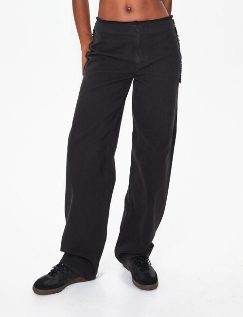 Raw Edge Canvas Pant | Washed Black
